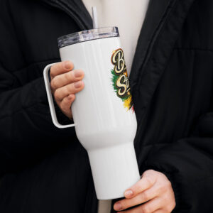 Travel mug with a handle BLESSINGS OVA STRESSINGS