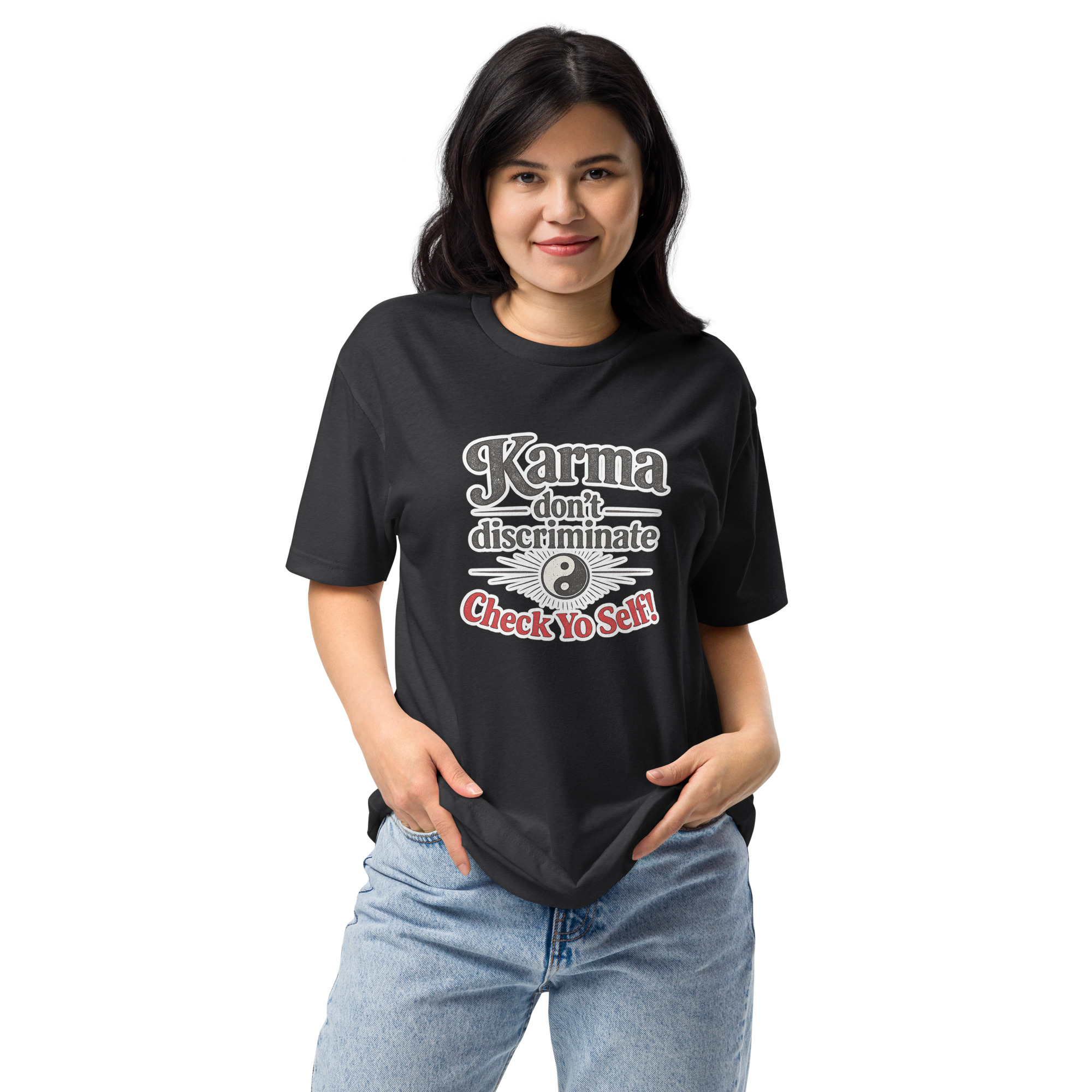 Unisex Fitted T-Shirt - CHECK YO SELF - Image 3