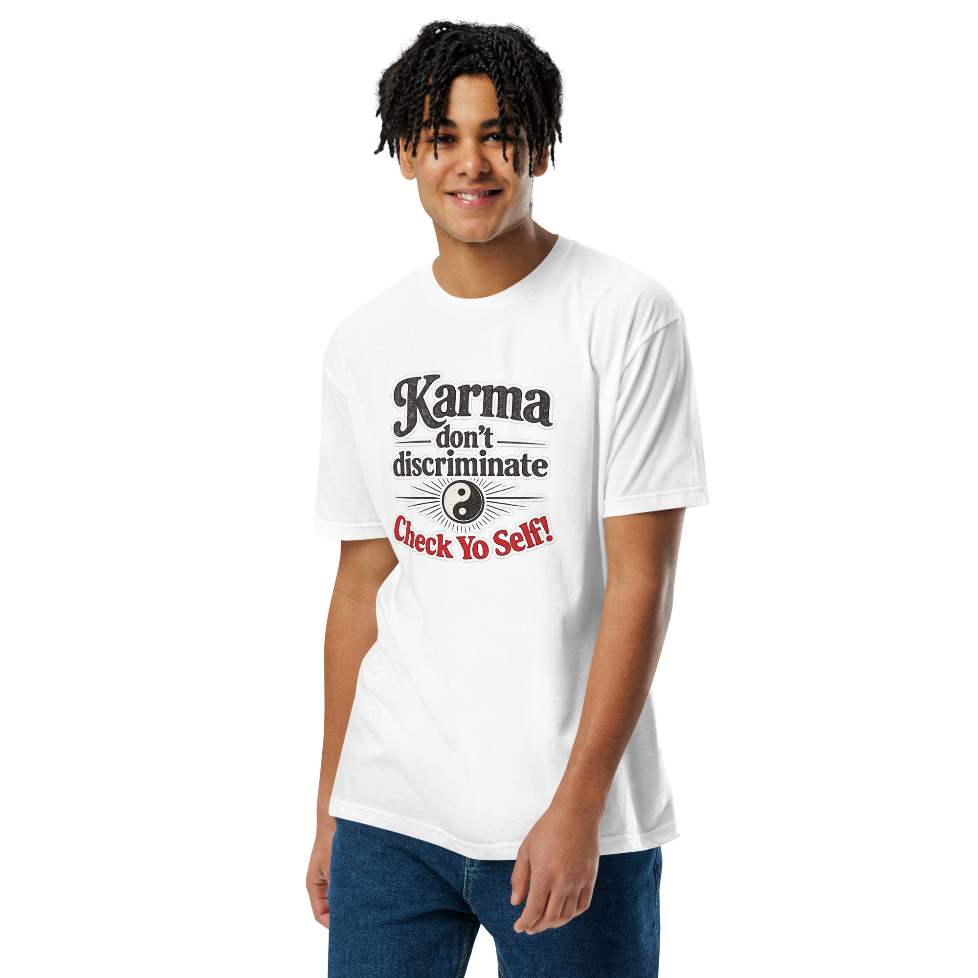 Unisex Fitted T-Shirt - CHECK YO SELF - Image 17