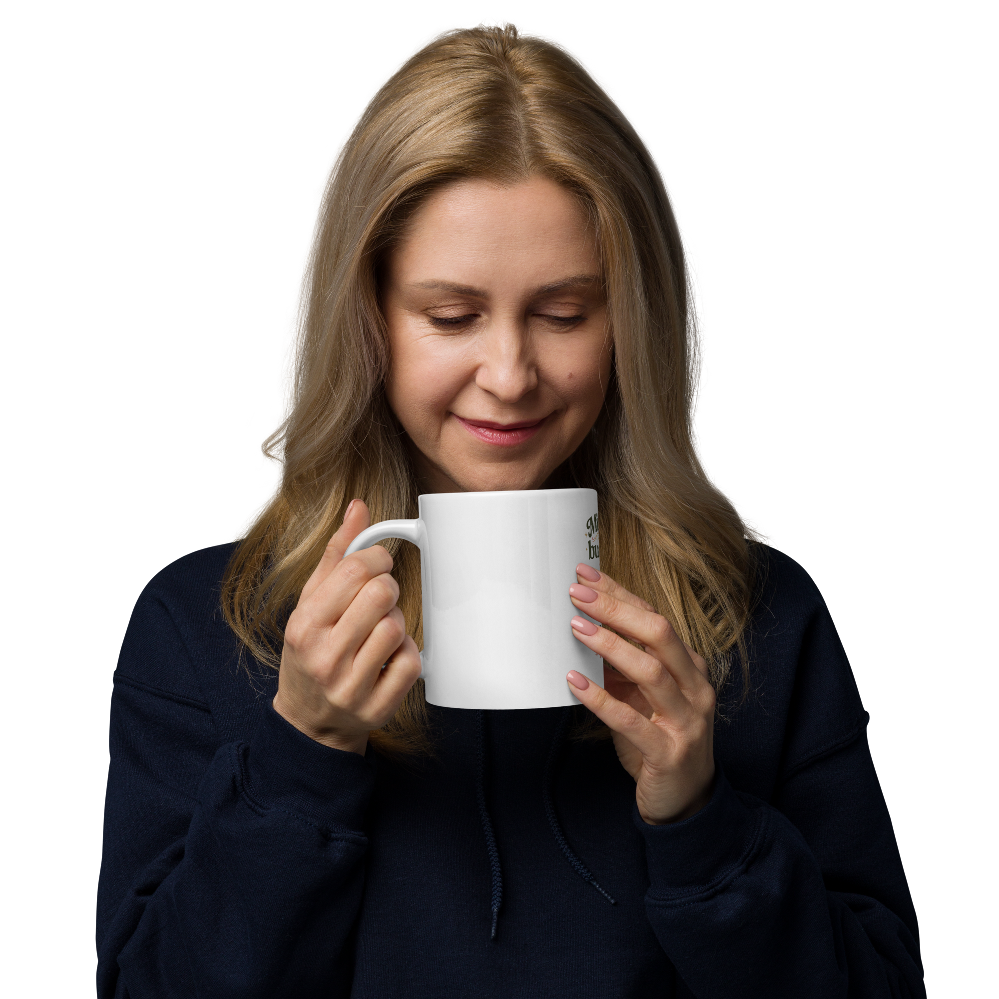 White glossy mug MINDING MY BUSINESS - Image 5